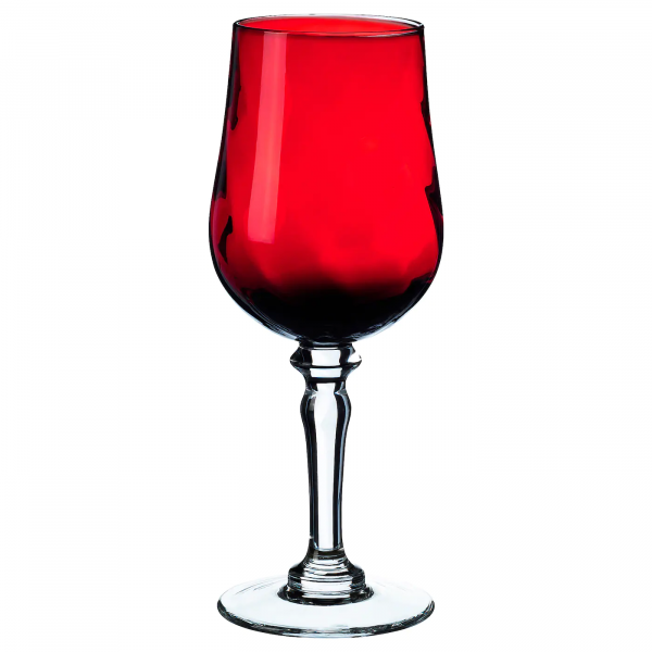 70494885 Бокал для вина, ручная работа прозрачное стекло/красный, 33 сл