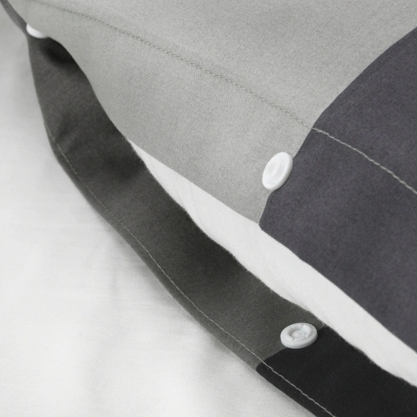 90375532 Пододеяльник и 2 наволочки, черный, 200x200/50x70 см