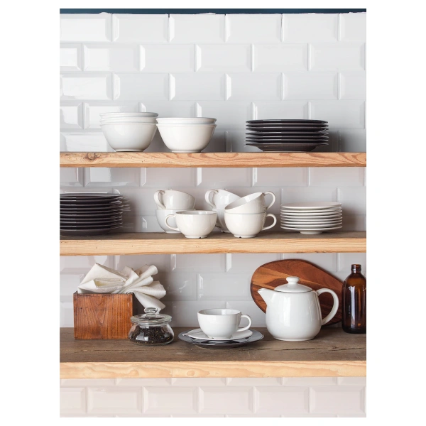 00372420 Чашка чайная с блюдцем, белый с оттенком, 26 сл