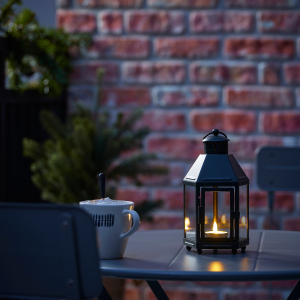 50533562 Фонарь д/греющей свечи, темно-зеленый, 21 см