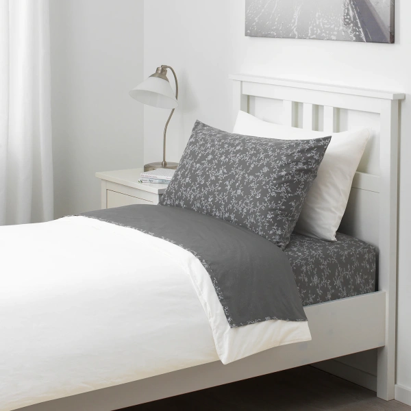 40433469 Простыня натяжная, с цветочным орнаментом, 160x200 см