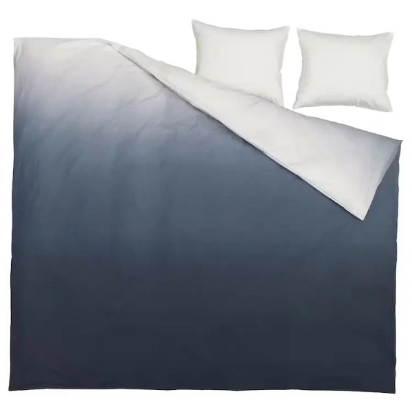 50513823 Пододеяльник и 2 наволочки, темно-синий, 200x200/50x60 см