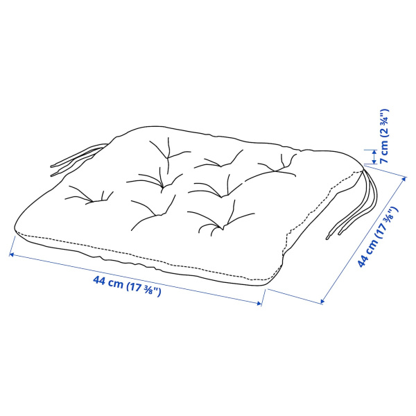 80411106 Подушка на садовый стул, серый, 44x44 см