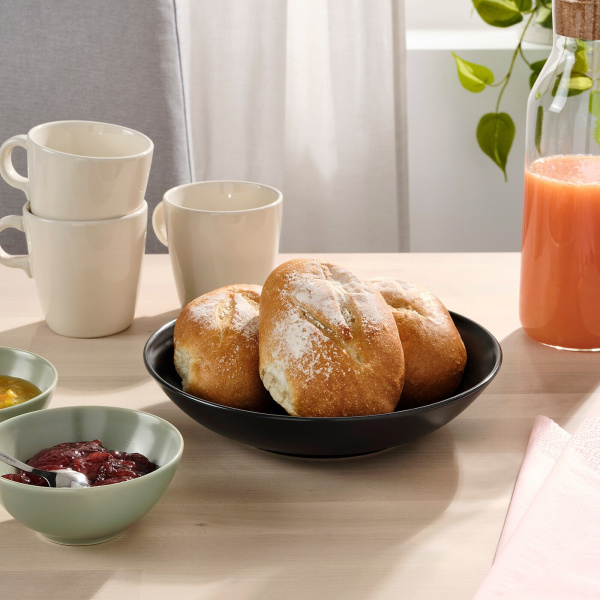 00479379 Тарелка глубокая, матовая поверхность темно-серый, 23 см, 4 шт