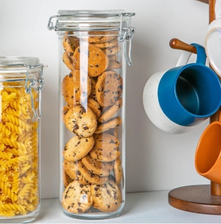 141380 Банка с крышкой, прозрачное стекло, 1.36 л