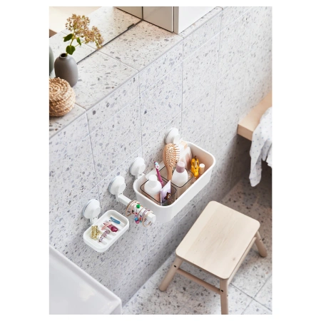 90381284 Мыльница на присоске, белый