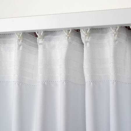 20536717 Гардины, блокирующие свет, 2 шт., белый/цветочный орнамент, 145x300 см