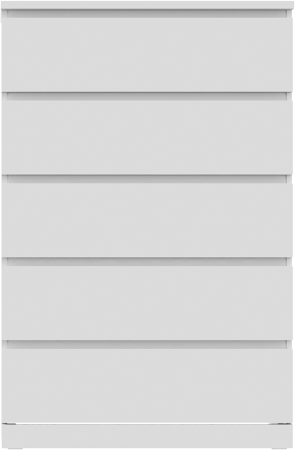 00951 Комод, 5 ящиков, белый, 80x123x40 см