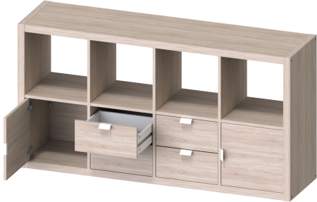 00708 Вставка с 2 ящиками, 33х33х37 см, дуб беленый