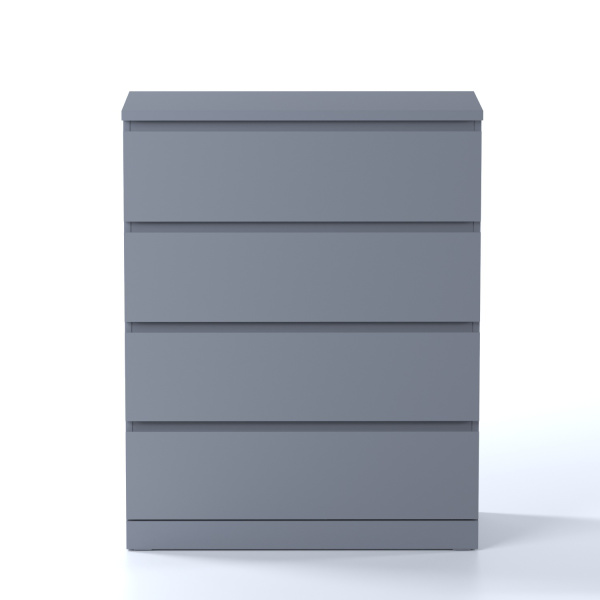 01064 Комод, 4 ящика, серый, 80x100x40 см