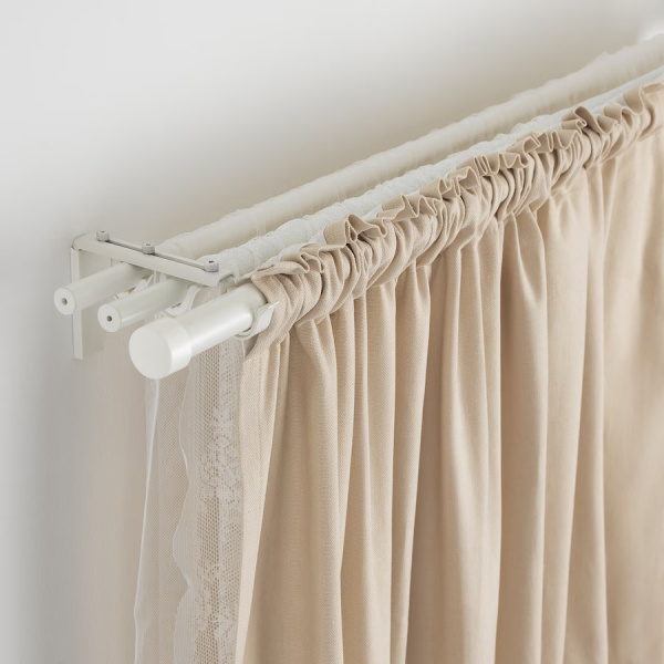 90217161 Карниз гардинный, белый, 120-210 см