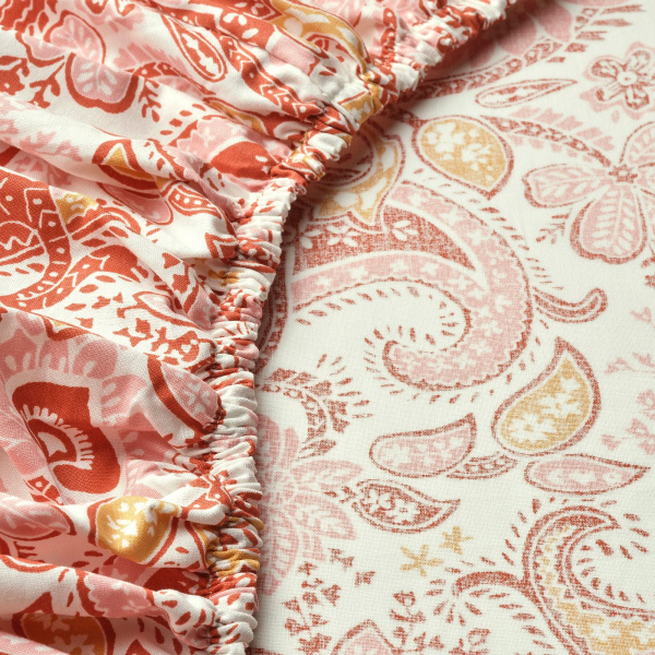 20579617 Простыня натяжная, розовый/белый, 140x200 см