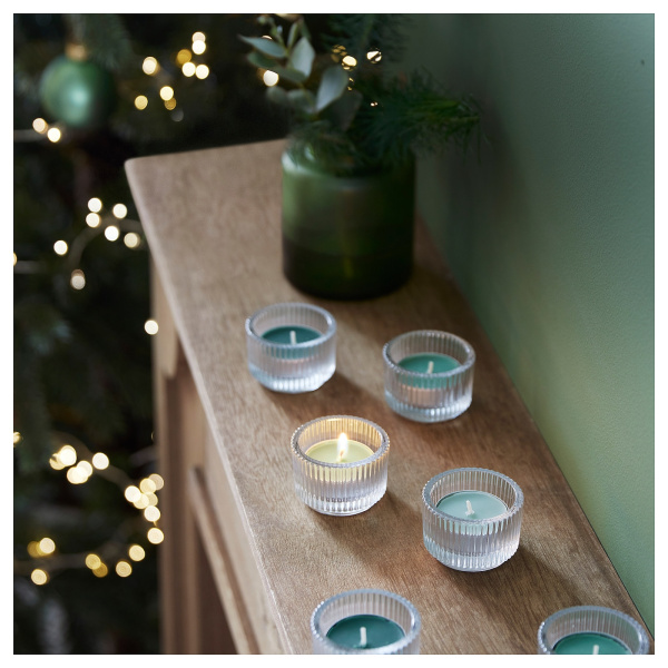 40551858 Свеча греющая ароматическая, Зимняя ель/зелень, 3,5 часа, 30 шт