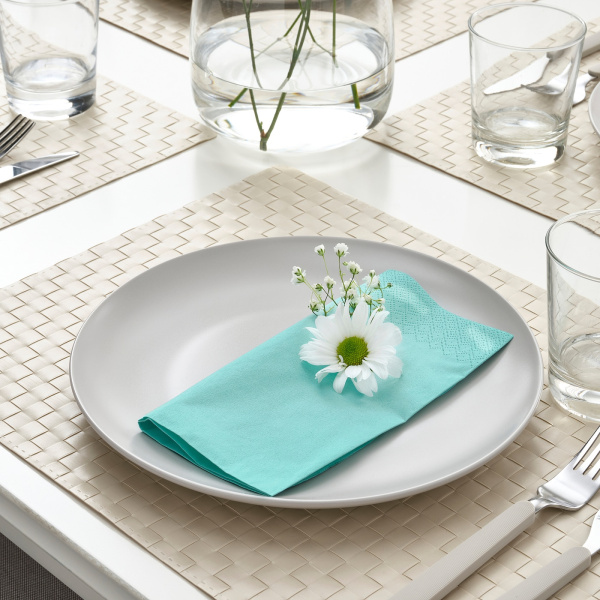 90515924 Салфетка бумажная, светлая бирюза, 40x40 см, 50шт