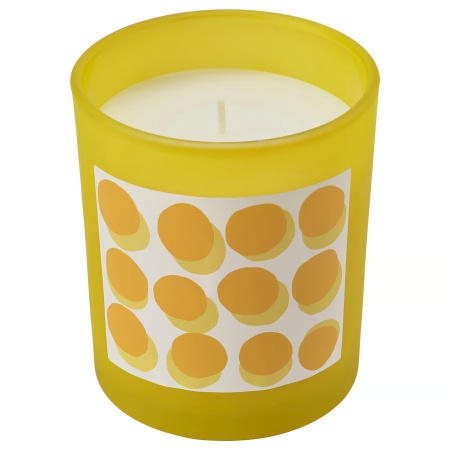 70582660 Cвеча ароматическая в стакане, мимоза / желтый, 45 ч