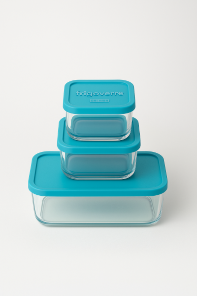 390210 Набор контейнеров для продуктов, прямоугольной формы/стекло, 3 шт (21x13 см, 10x7 см, 10x10 см)