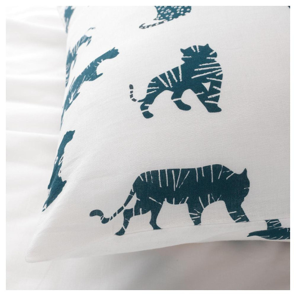 60395027 Пододеяльник и наволочка, тигр/синий, 150x200/50x70 см