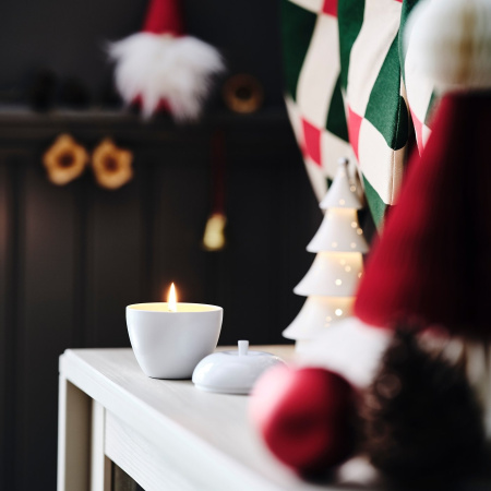 70601121 Ароматическая свеча в форме яблока/ваниль, белый, 24 часа