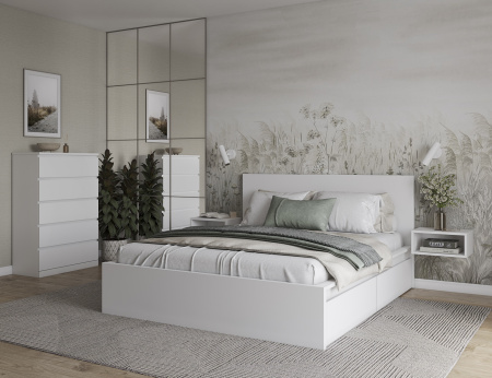 00951 Комод, 5 ящиков, белый, 80x123x40 см