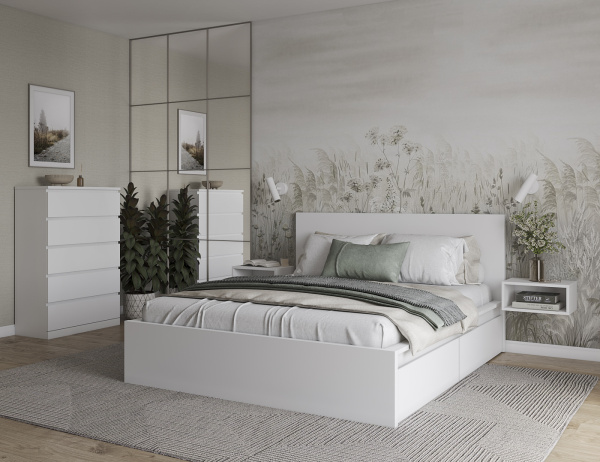 00951 Комод, 5 ящиков, белый, 80x123x40 см