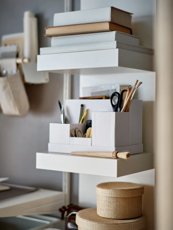 00081 Полка навесная / настенная, белый, 40x25 см