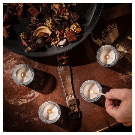 30552815 Свеча греющая ароматическая, дымчатая ваниль/светло-бежевый, 3.5 ч, 30 шт.