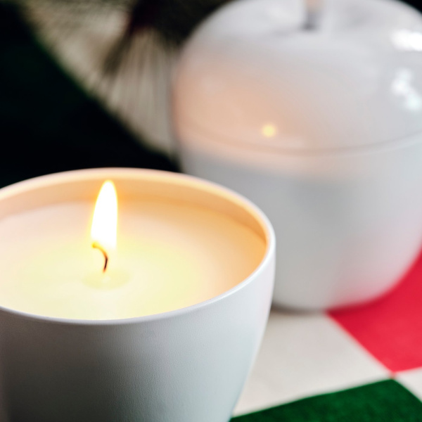 70601121 Ароматическая свеча в форме яблока/ваниль, белый, 24 часа