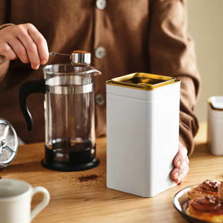 70609023 Банка для кофе/чая, кремовый, 10x10x20 см