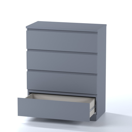 01064 Комод, 4 ящика, серый, 80x100x40 см