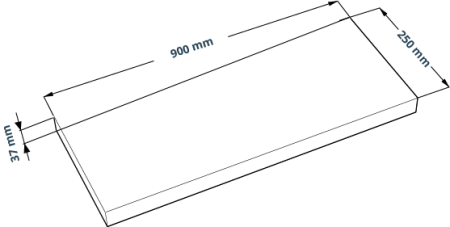00746 Полка навесная / настенная, дуб беленый, 90x25 см