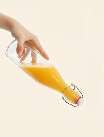 666261 Бутылка с бугельным замком, прозрачное стекло, 0,5 л