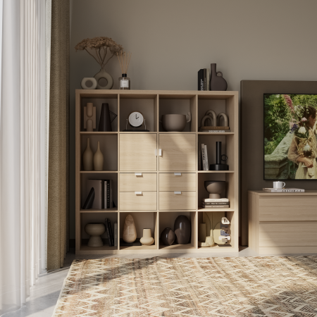 00685 Стеллаж, 147х147х38 см, дуб беленый