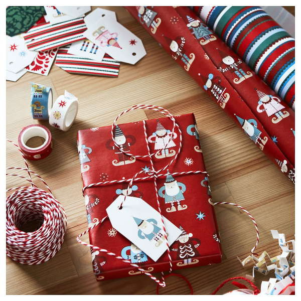 90523306 Рулон оберточной бумаги, узор Санты красный Санта, 3 x 0,7 м