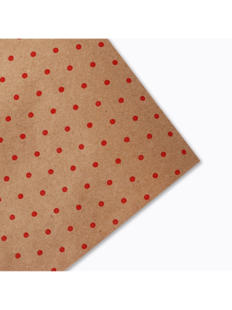 9459132 Рулон упаковочной бумаги крафт «Горох красный», 0.68 х 7 м