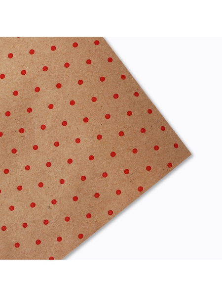 9459132 Рулон упаковочной бумаги крафт «Горох красный», 0.68 х 7 м