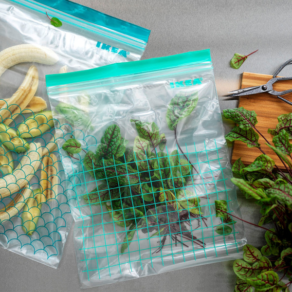 80339281 Пакет закрывающийся, бирюзовый/светло-бирюзовый, 30 шт.