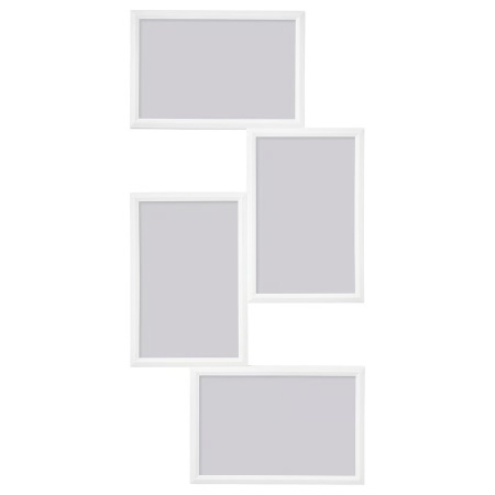 30425276 Рамка на 4 фото, белый, 21x41 см
