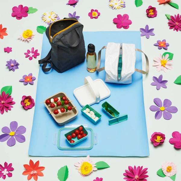 00480009 Контейнер для завтрака с вставками, прямоугольн формы/бежевый, 1.0 л