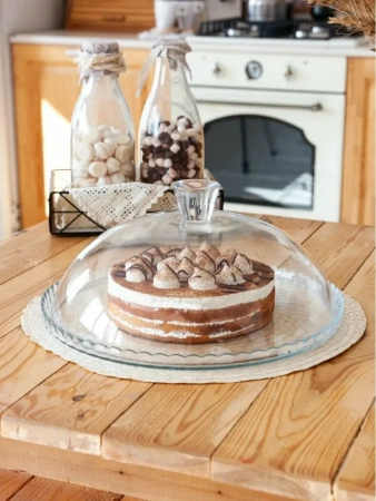 95198 Блюдо сервировочное с крышкой, прозрачный, 32 см