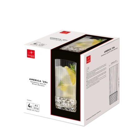 122141-4 Набор стаканов, прозрачное стекло, 490 мл, 4 шт