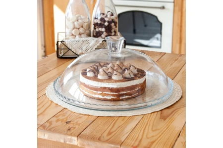 95198 Блюдо сервировочное с крышкой, прозрачный, 32 см