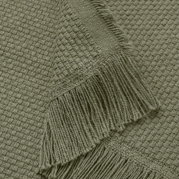 90456571 Плед, темно-зеленый, 130x170 см