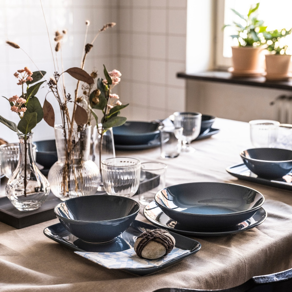 20477162 Тарелка, глянец, темная бирюза, 26 см, 4 шт.