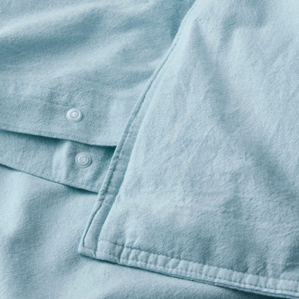 30585199 Пододеяльник и 2 наволочки, серо-голубой, 200x200 / 50x60 см