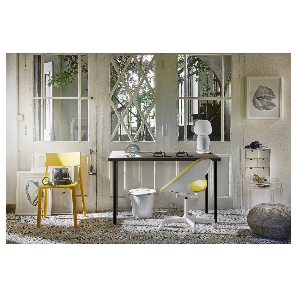 49416451 Письменный стол, темно-серый/черный,120x60 см