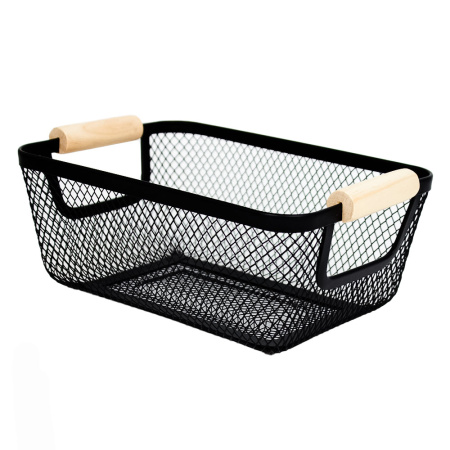 DA1842A Корзина с ручками, черный, 25 х 17 х 10 см