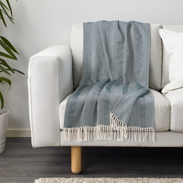 80499830 Плед, синий, 130x170 см