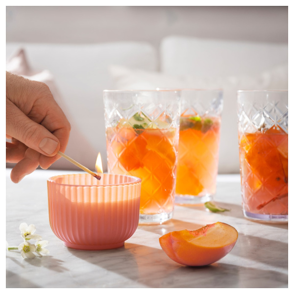 90538157 Ароматическая свеча, персиковый и цветочный/розовый, 20 часов