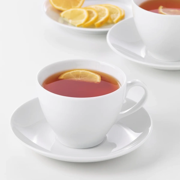 20394039 Чашка чайная с блюдцем, белый, 36 сл