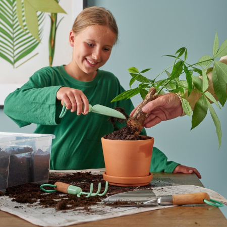 80612483 Садовый набор, 2 предмета (грабли и лопатка), береза/светло-зеленый